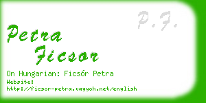 petra ficsor business card