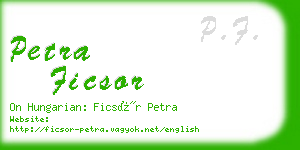 petra ficsor business card